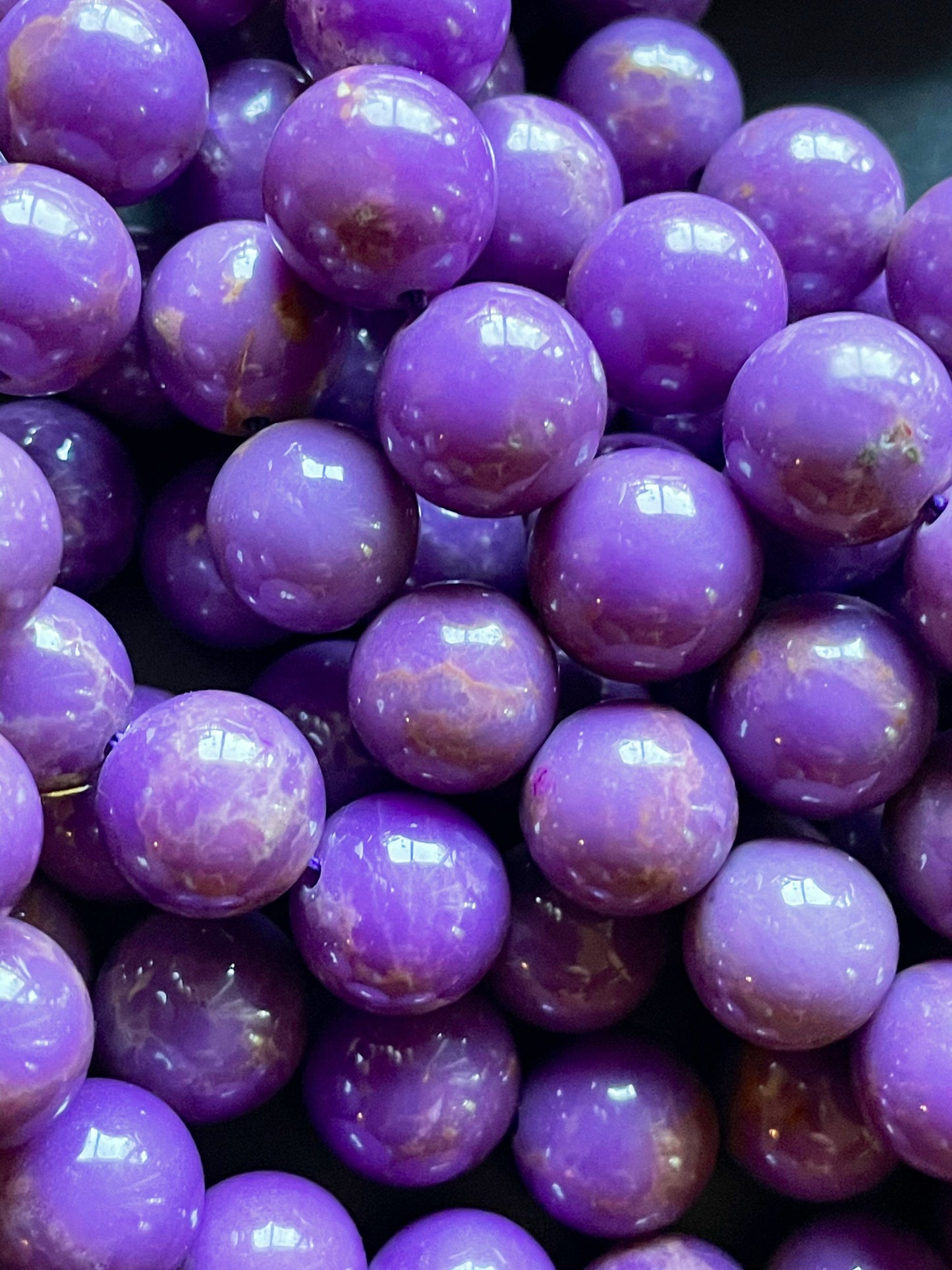 AAA Natural Phosphosiderite Gemstone Bead 6mm 8mm 10mm Round Beads, Beautiful Natural Purple Color Phosphosiderite Gemstone Bead