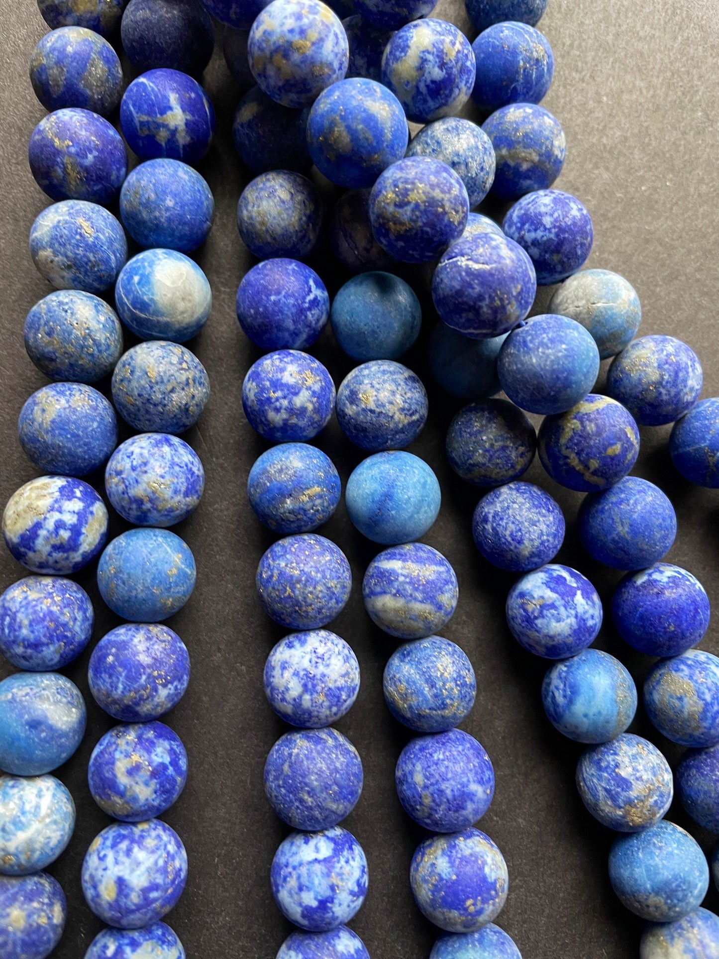 AAA Natural Matte Lapis Lazuli Gemstone Bead 4mm 6mm 8mm 10mm 12mm Round Bead, Gorgeous Natural Blue Lapis Lazuli Gemstone Bead 15.5"