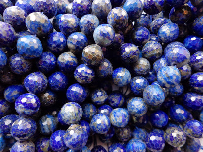 Natural Lapis Lazuli Gemstone Bead Faceted 4mm 6mm 8mm 10mm Round Beads, Natural Royal Blue Lapis Lazuli Gemstone Beads