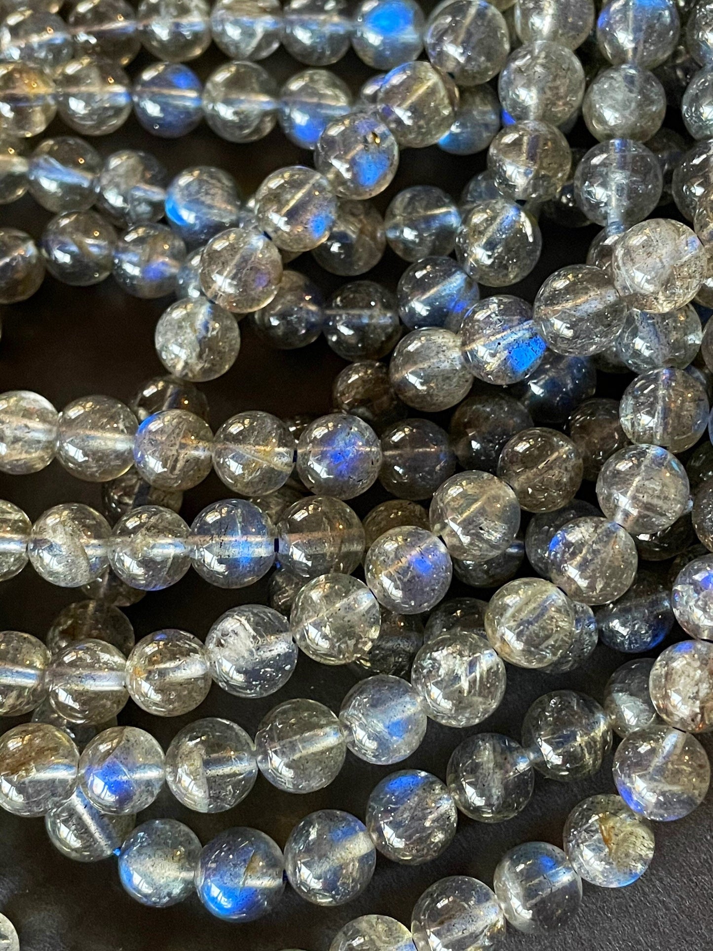 AAA Natural Labradorite Gemstone Bead 4mm 6mm 8mm 10mm 12mm Round Bead, Natural Gray Blue Flash Labradorite Gemstone Beads