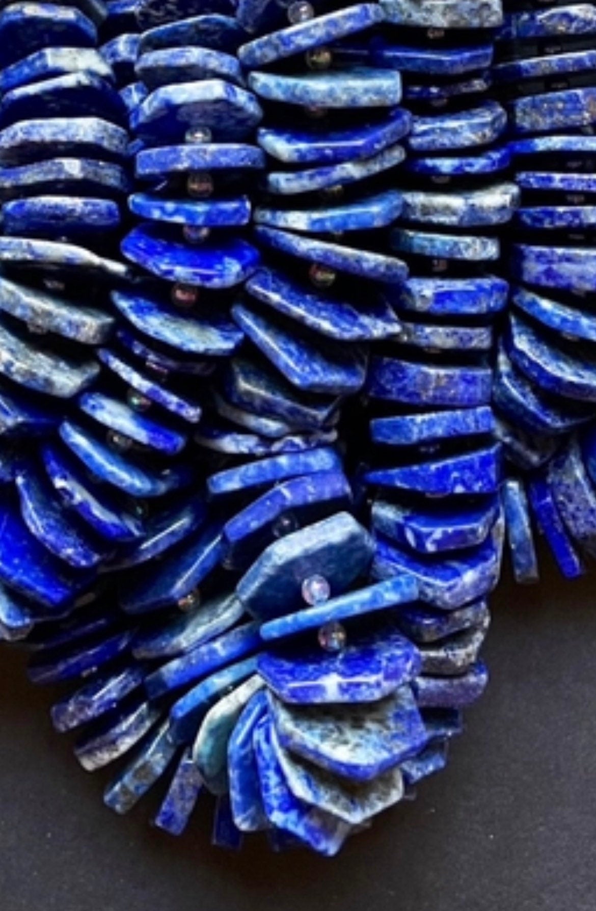 Natural lapis lazuli bead. 4x16mm pinwheel shape. Gorgeous natural lapis lazuli bead. Natural blue color lapis lazuli gemstone bead. 15.5