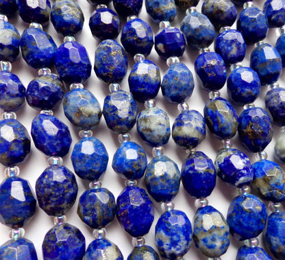 NATURAL Lapis Gemstone Beads, Faceted Oval beads, 11x9mm, Beautiful Blue Color, Great Quality Gemstone!! Full Strand 15.5"