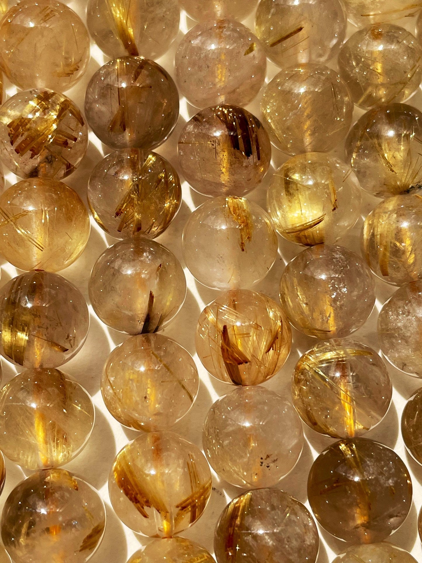 AAA Excellent Quality Gold Rutilated Quartz Gemstone Bead 4mm 6mm 8mm 10mm Round Bead, Beautiful Quartz with Gold Rutilated Hairs