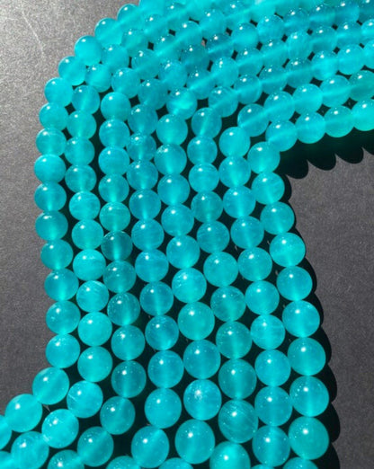 AAA Natural Amazonite - 4mm 6mm 8mm 10mm 12mm Round Bead - Gorgeous Blue Color Amazonite - Great Quality Gemstone Bead 15.5” Strand