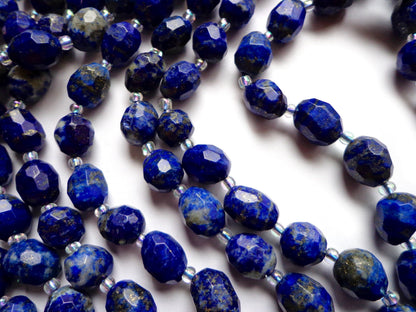 NATURAL Lapis Gemstone Beads, Faceted Oval beads, 11x9mm, Beautiful Blue Color, Great Quality Gemstone!! Full Strand 15.5"