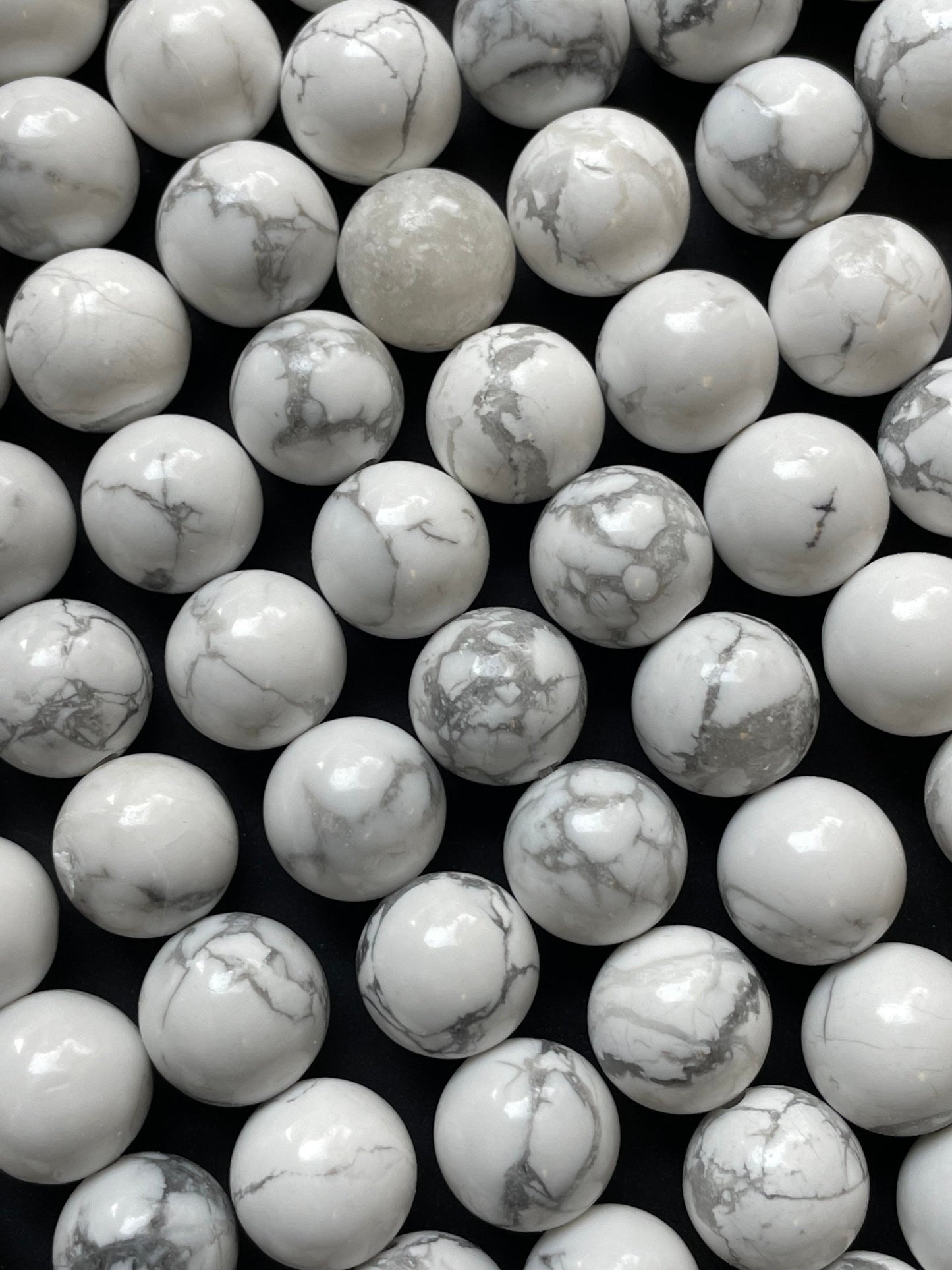 AAA Natural White Howlite Turquoise Gemstone Bead 6mm 8mm 10mm 12mm Round Beads, Beautiful White Gray Color Turquoise Gemstone