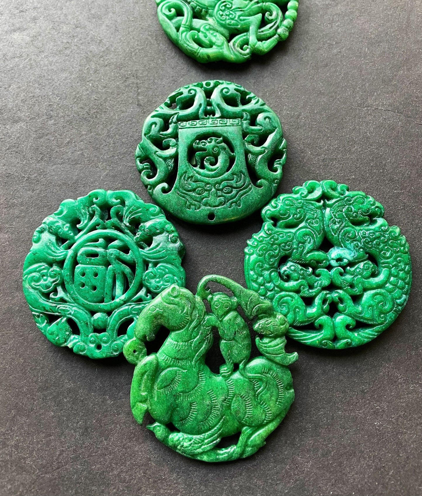 AAA Natural Green Jade Hand Carved Pendant, Beautiful Unique Designs Jade Pendant