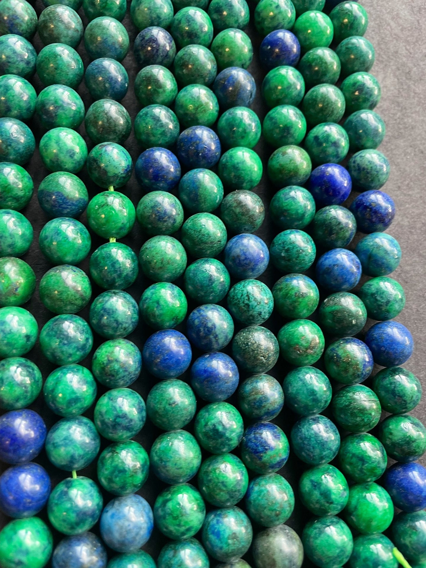 Natural Azurite Gemstone Bead 4mm 6mm 8mm 10mm Round Beads, Gorgeous Green Blue Color Azurite Gemstone Beads