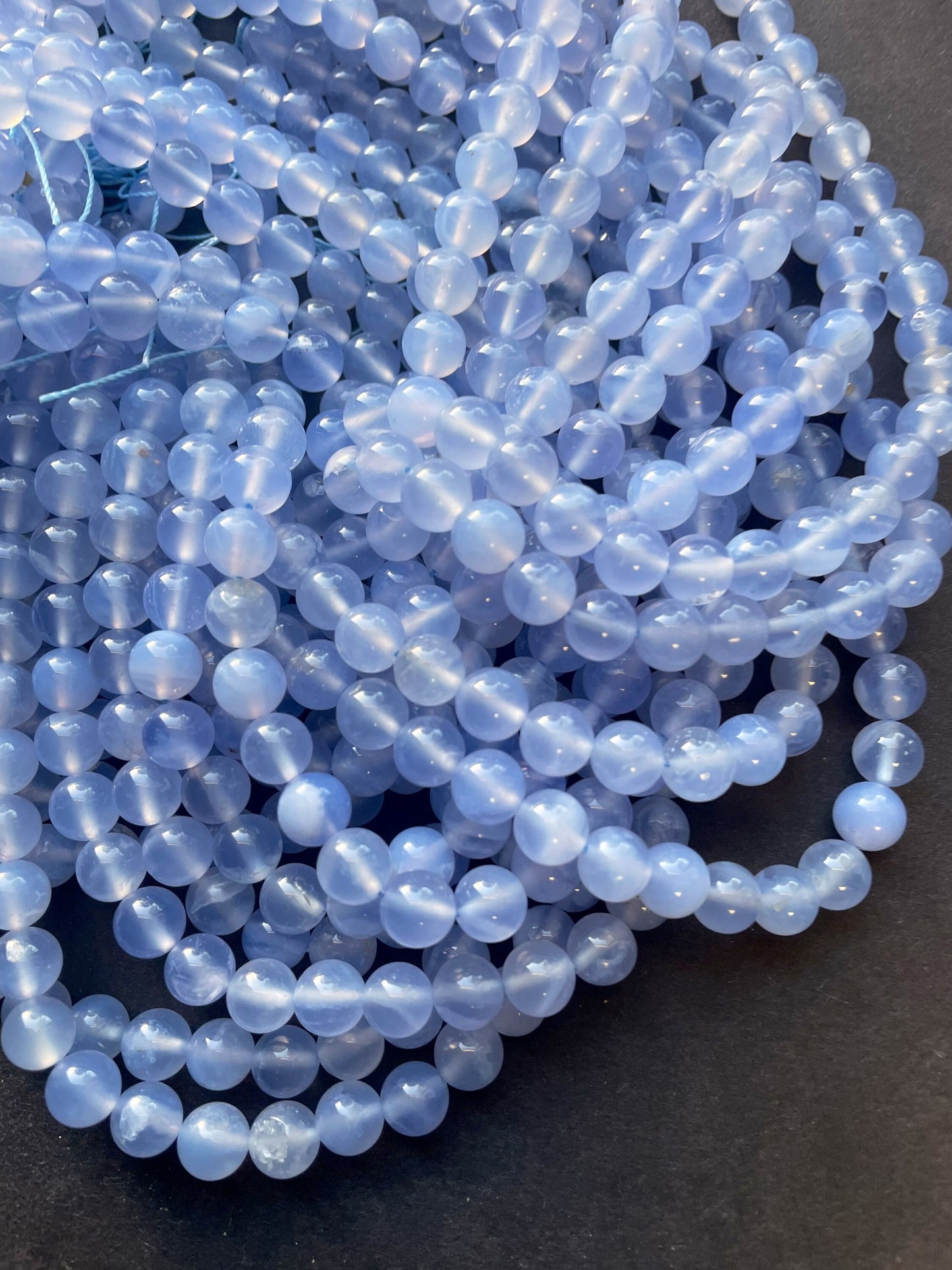 AAA Natural Blue Chalcedony Gemstone Bead 4mm 6mm 8mm 10mm 12mm Round Beads, Beautiful Natural Blue Chalcedony Gemstone Bead, Great Quality Beads