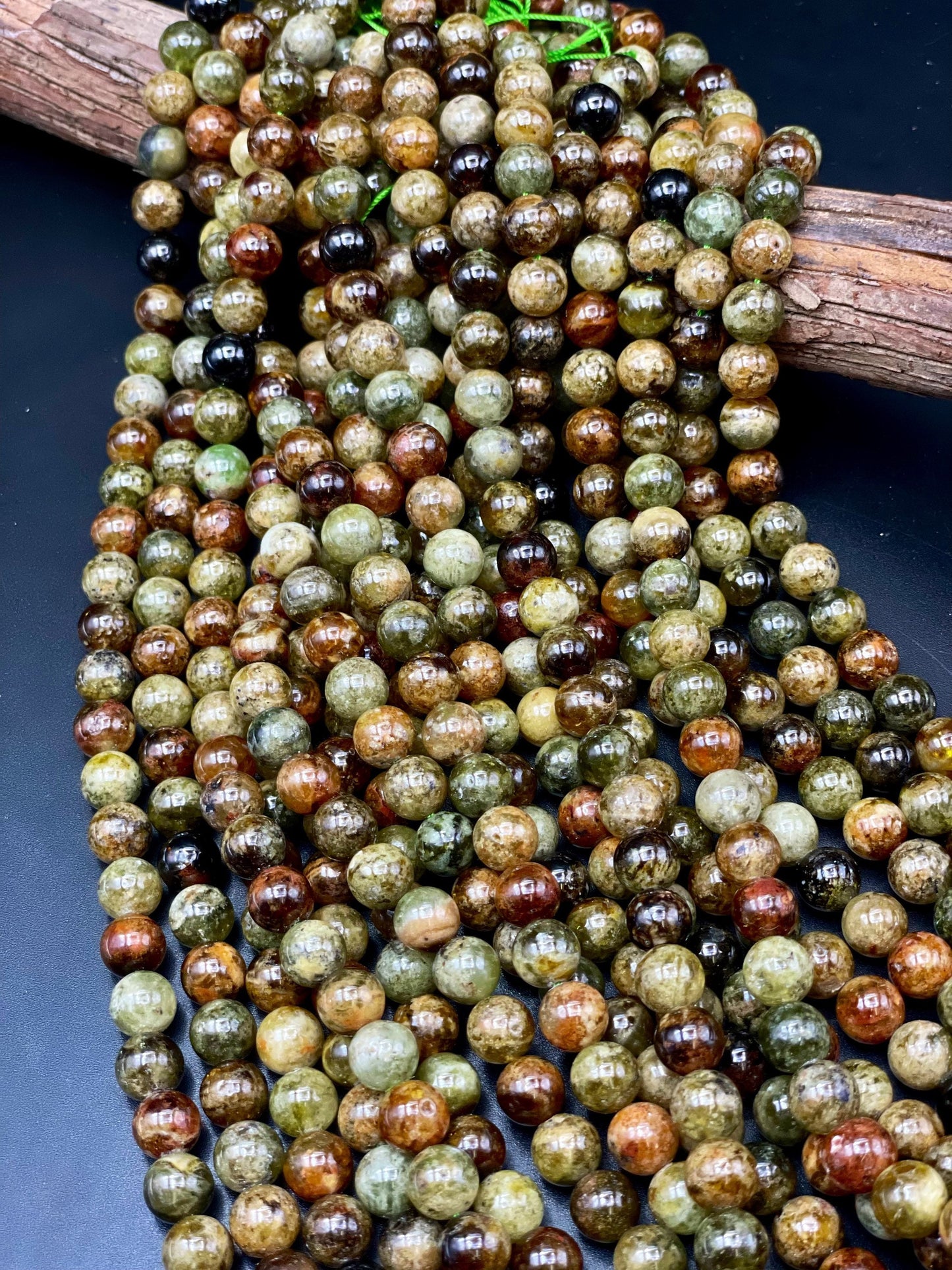 AA Natural Green Garnet Gemstone Bead 5mm 7mm 9mm 10mm 11mm Round Beads, Gorgeous Natural Olive Green Color Gemstone Bead, Nice Quality Garnet