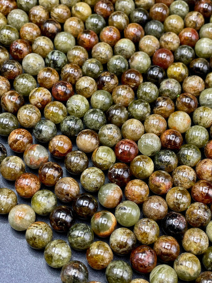 AA Natural Green Garnet Gemstone Bead 5mm 7mm 9mm 10mm 11mm Round Beads, Gorgeous Natural Olive Green Color Gemstone Bead, Nice Quality Garnet