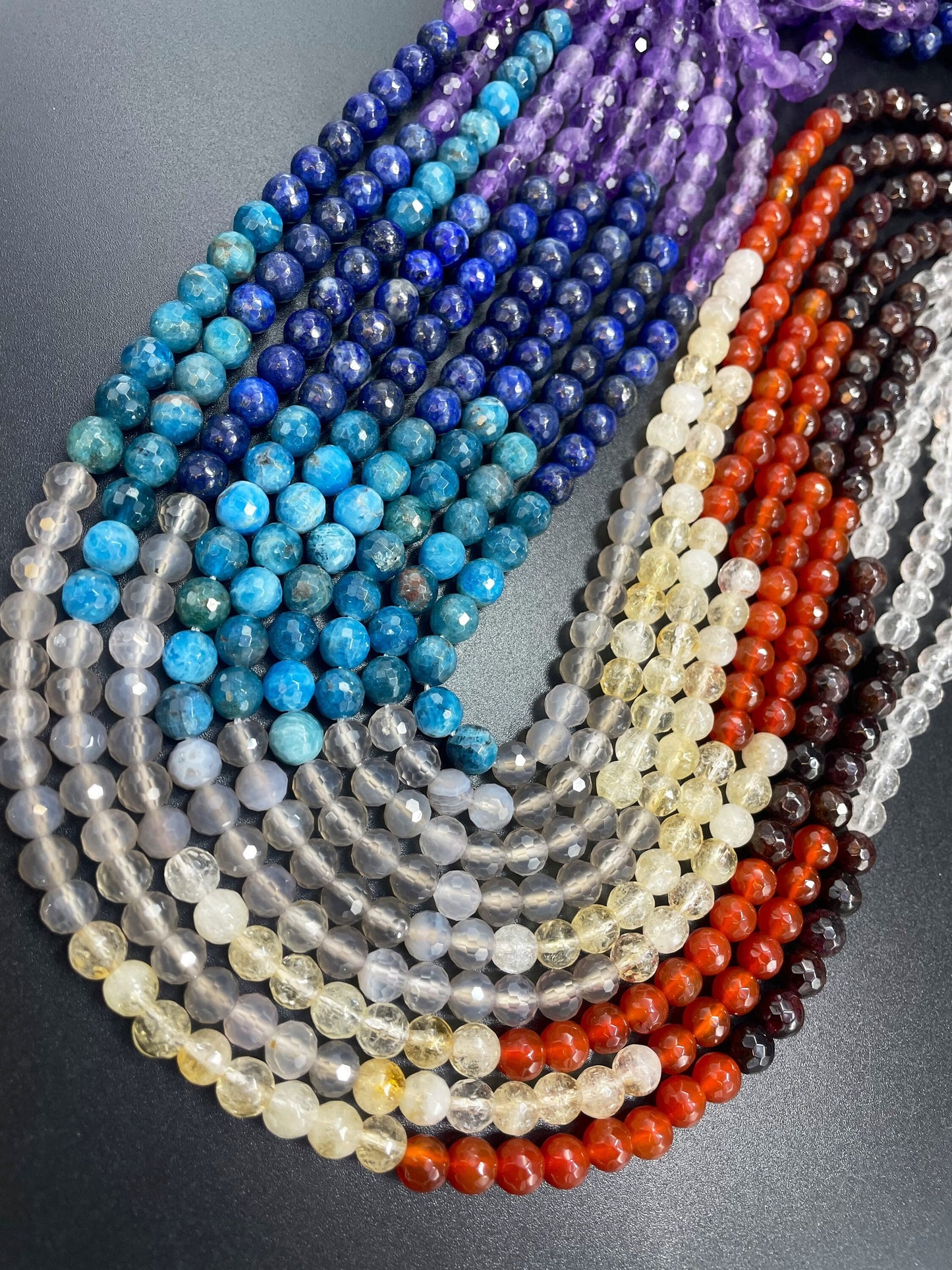 AAA Natural Chakra Gemstone Bead Faceted 4mm 6mm 8mm 10mm 12mm Round Bead, Beautiful Multicolor Gemstone Beads