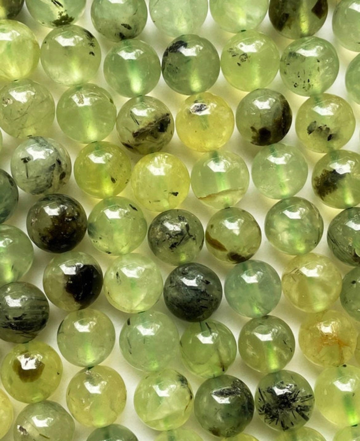 AAA Natural Prehnite Gemstone Bead 6mm 8mm 10mm 12mm Round Bead, Gorgeous Natural Green Prehnite Gemstone Bead