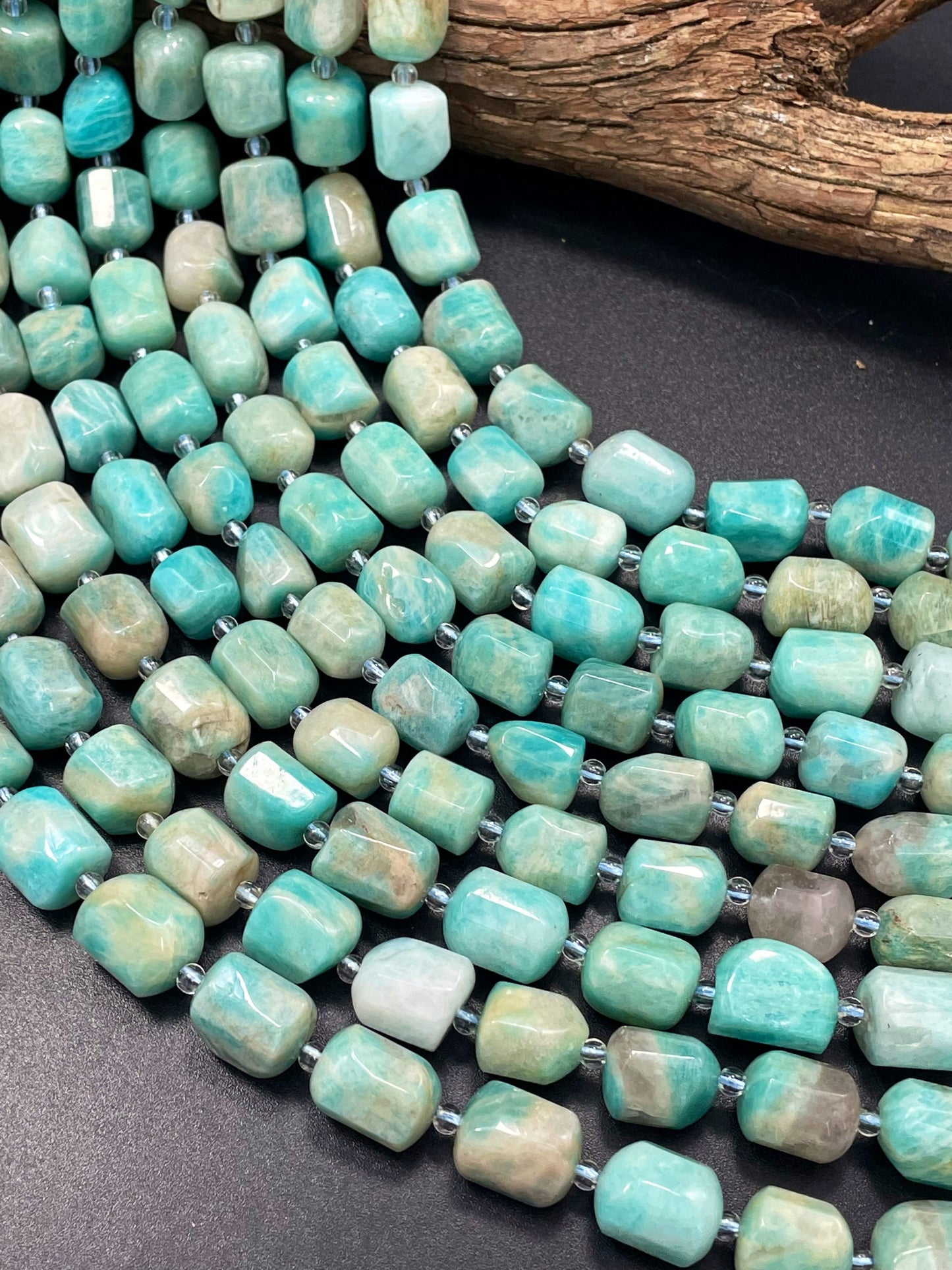 AA Natural Amazonite Gemstone Bead 9x12mm Faceted Nugget Shape, Beautiful Natural Blue Color Amazonite Gemstone Bead