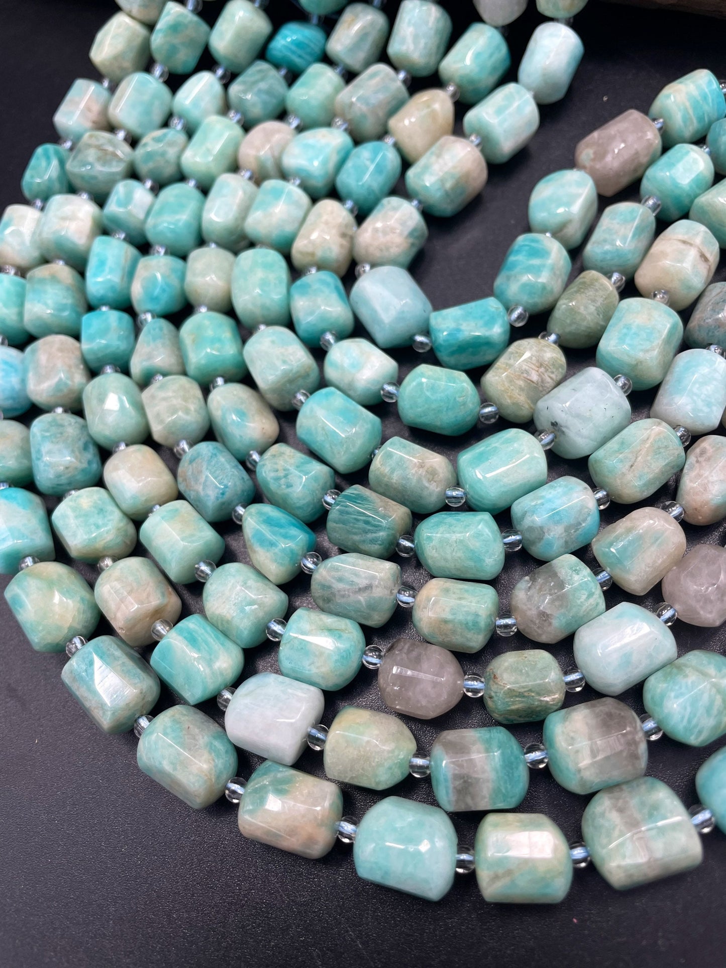 AA Natural Amazonite Gemstone Bead 9x12mm Faceted Nugget Shape, Beautiful Natural Blue Color Amazonite Gemstone Bead