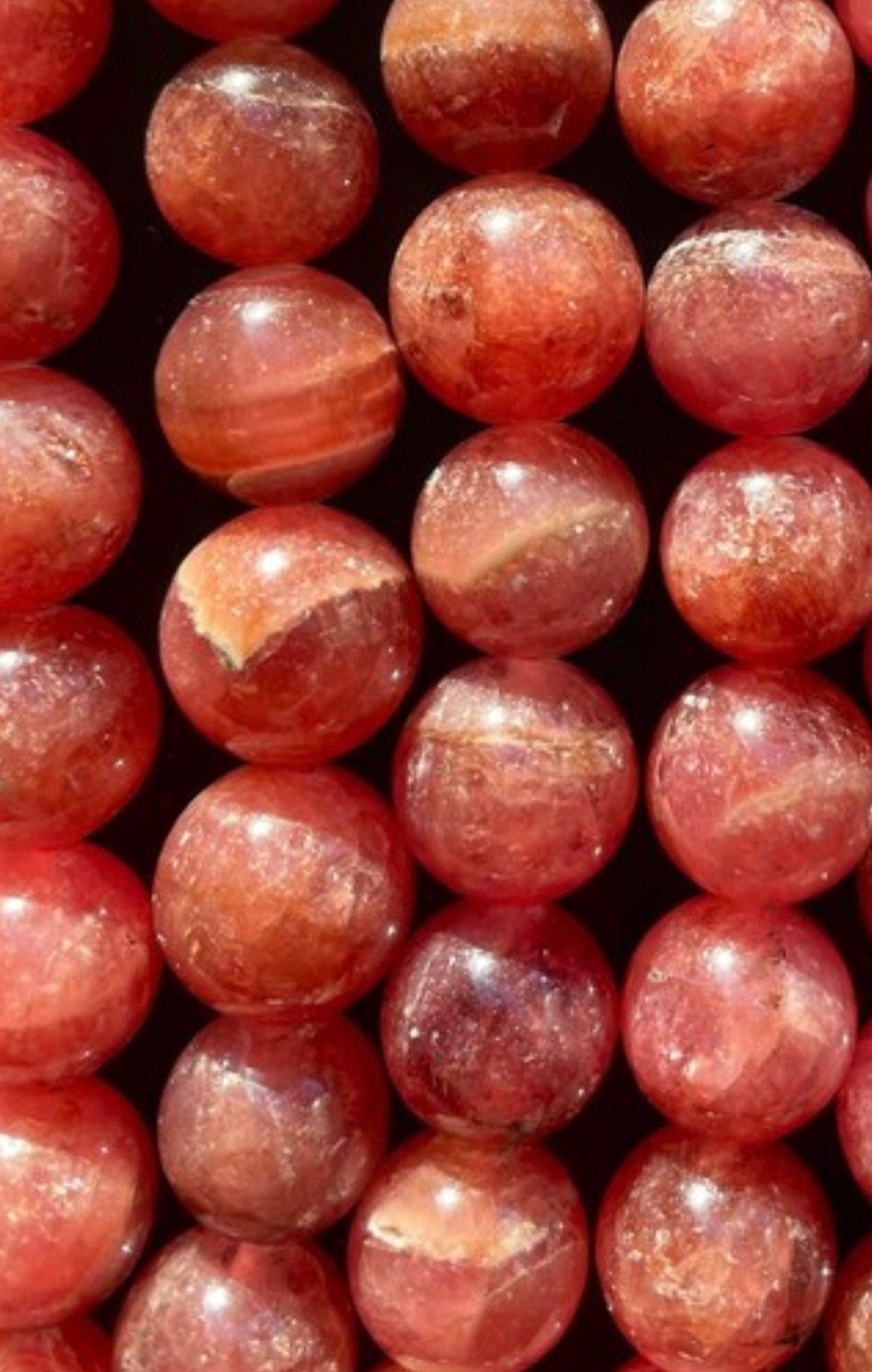 AAA Natural Rhodochrosite Gemstone Bead 6mm 8mm 10mm Round Bead, Gorgeous Pink Red Color Rhodochrosite Gemstone Beads, High Quality Beads