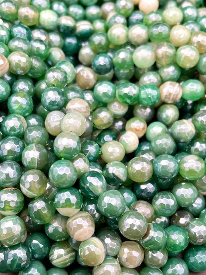 Beautiful Mystic Agate Gemstone Bead Faceted 6mm 8mm 10mm 12mm Round Beads, Beautiful Green Color Agate Gemstone Bead