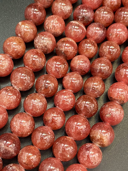 AAA Natural Rhodochrosite Gemstone Bead 6mm 8mm 10mm Round Bead, Gorgeous Pink Red Color Rhodochrosite Gemstone Beads, High Quality Beads