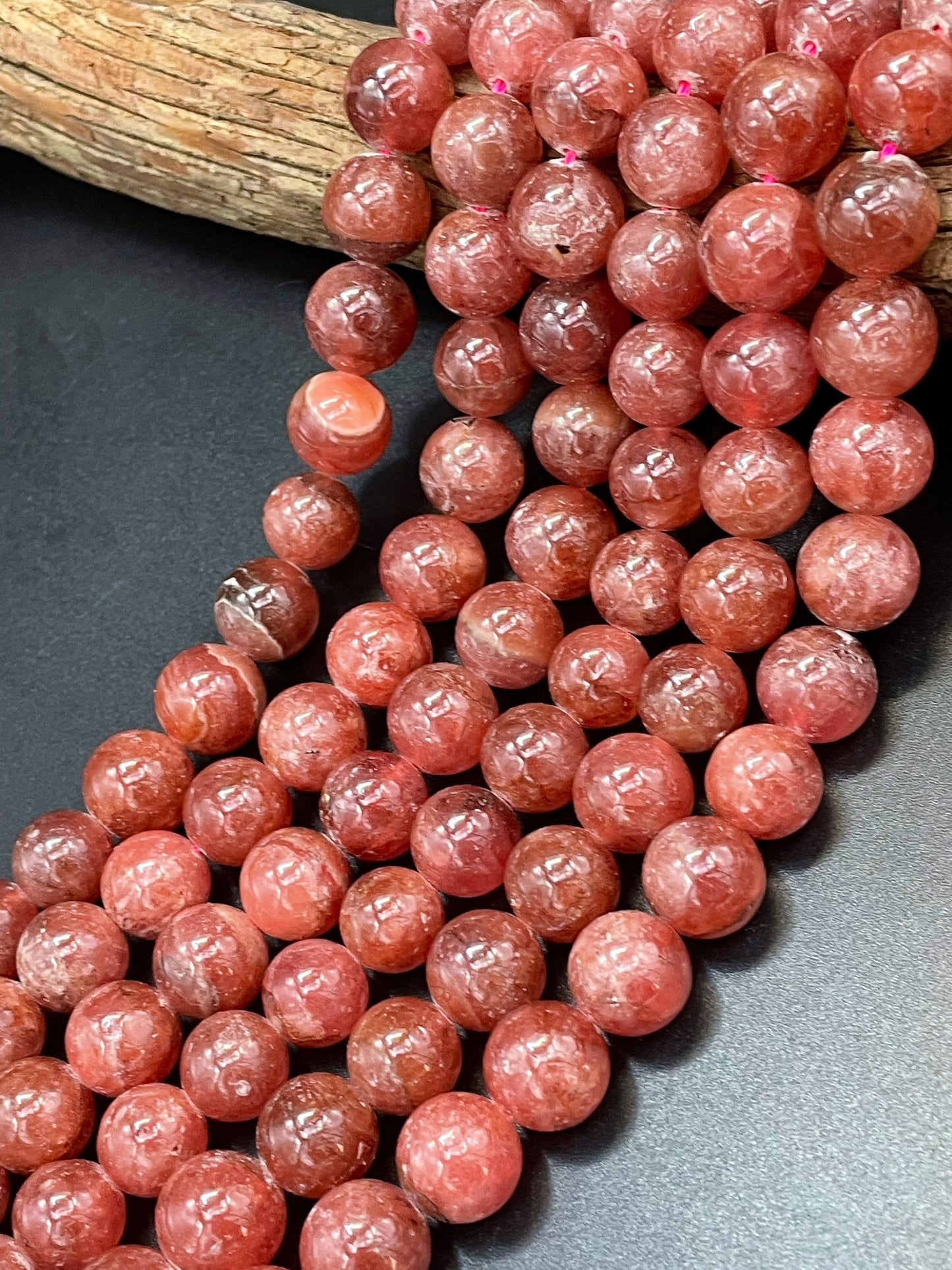 AAA Natural Rhodochrosite Gemstone Bead 6mm 8mm 10mm Round Bead, Gorgeous Pink Red Color Rhodochrosite Gemstone Beads, High Quality Beads