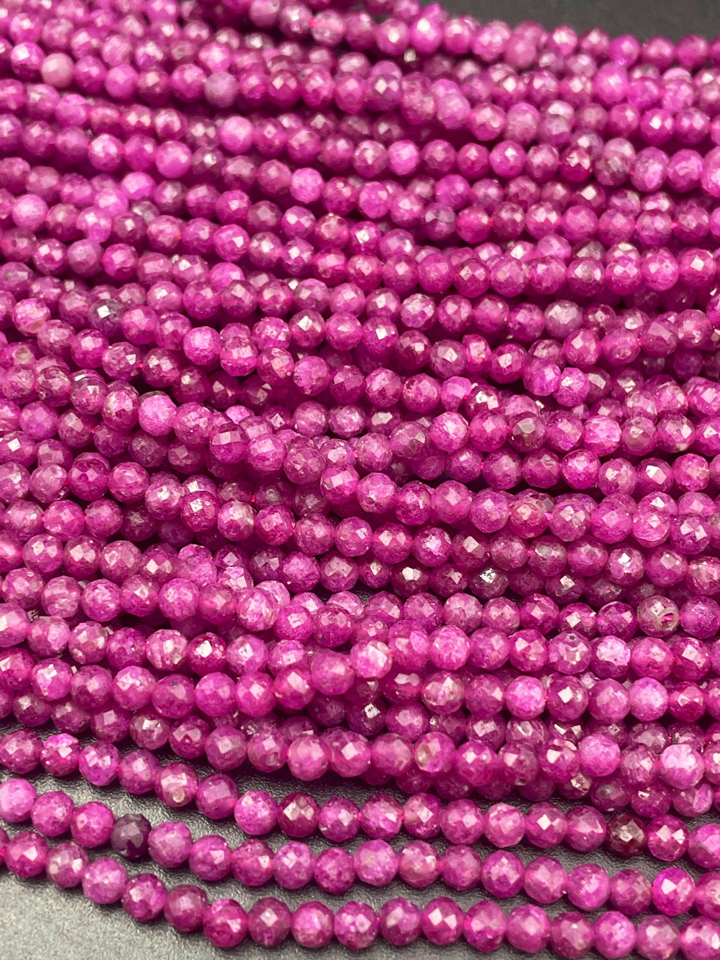 AAA Natural ruby gemstone bead. Faceted 2mm 3mm 4mm round bead. Gorgeous natural ruby gemstone bead. High quality ruby bead!