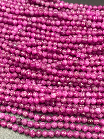 AAA Natural ruby gemstone bead. Faceted 2mm 3mm 4mm round bead. Gorgeous natural ruby gemstone bead. High quality ruby bead!
