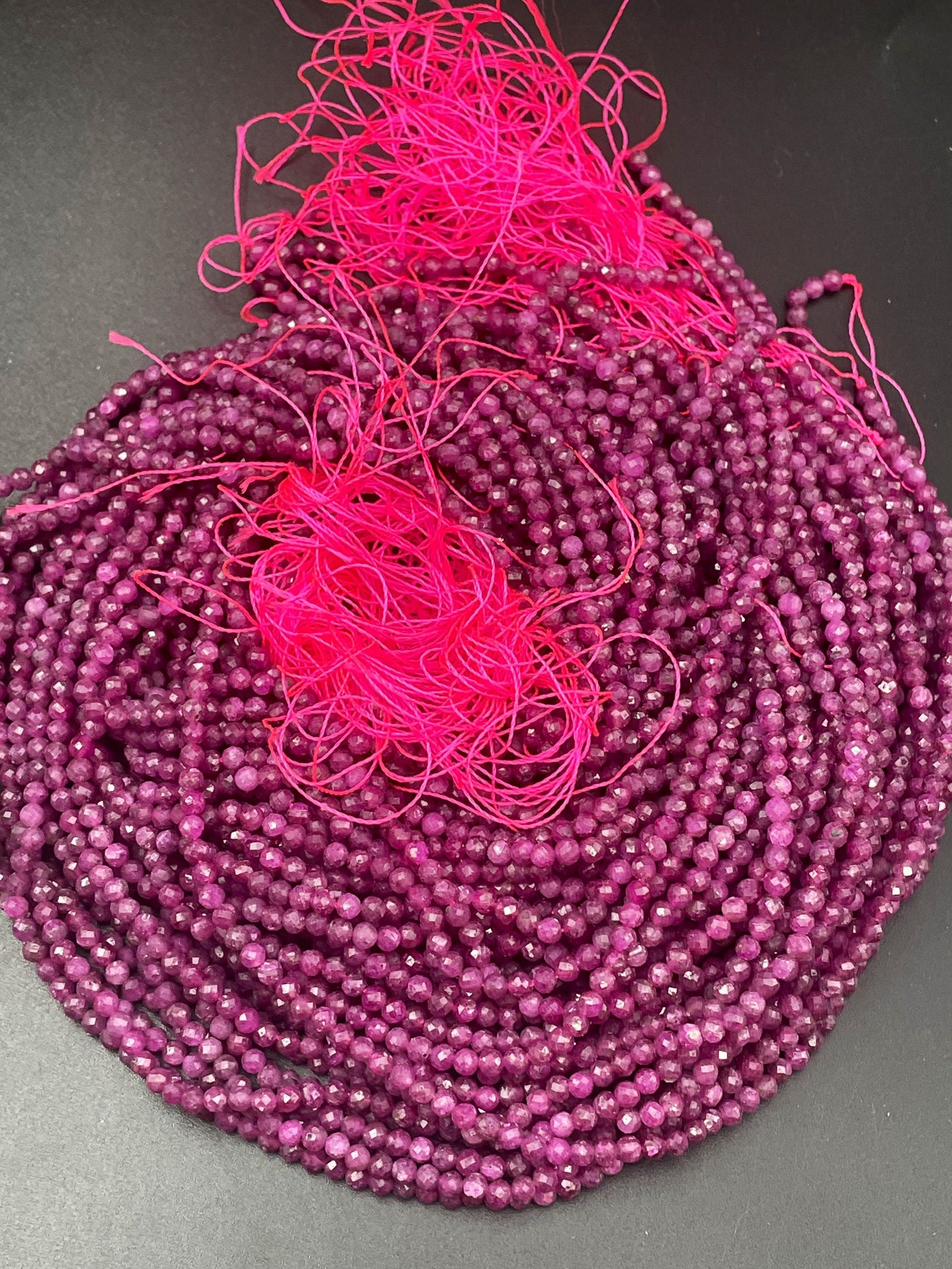 AAA Natural ruby gemstone bead. Faceted 2mm 3mm 4mm round bead. Gorgeous natural ruby gemstone bead. High quality ruby bead!