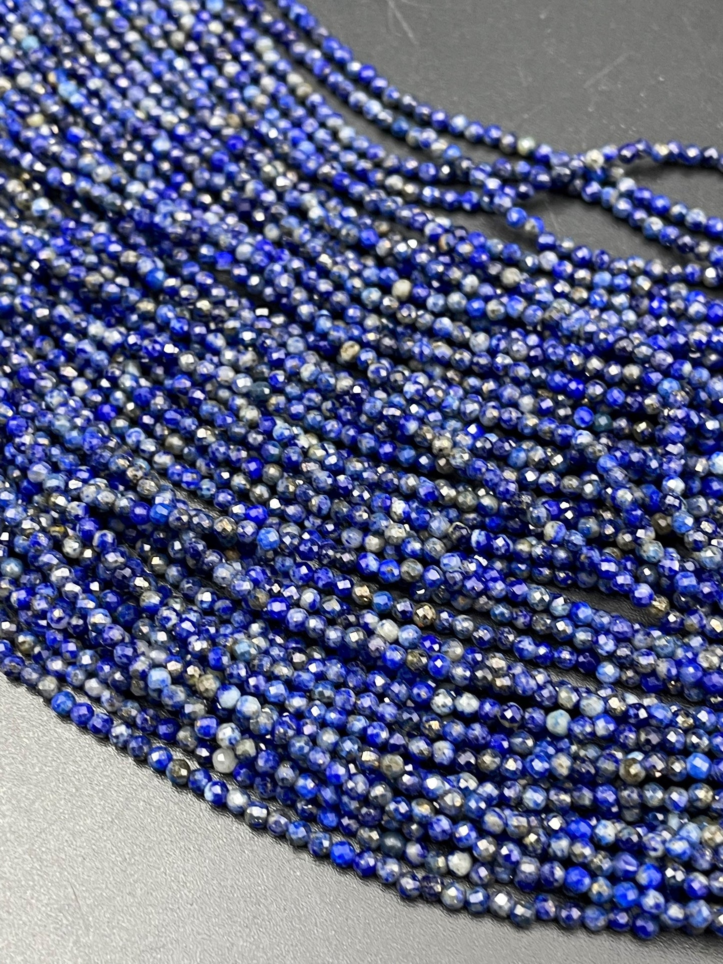 AAA Natural Lapis Lazuli Gemstone Bead Faceted 2mm Round Bead, Beautiful Natural Royal Blue Color Lapis Lazuli Gemstone Beads