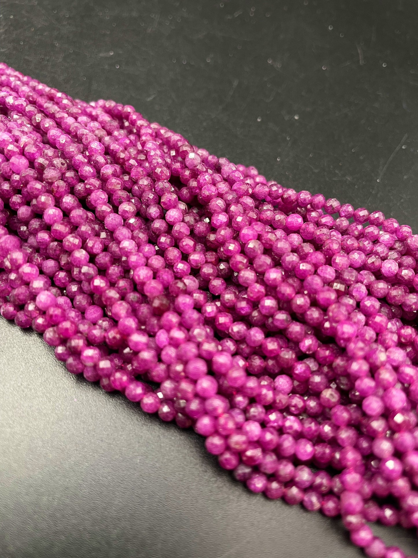 AAA Natural ruby gemstone bead. Faceted 2mm 3mm 4mm round bead. Gorgeous natural ruby gemstone bead. High quality ruby bead!