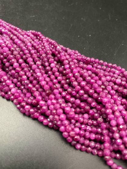 AAA Natural ruby gemstone bead. Faceted 2mm 3mm 4mm round bead. Gorgeous natural ruby gemstone bead. High quality ruby bead!