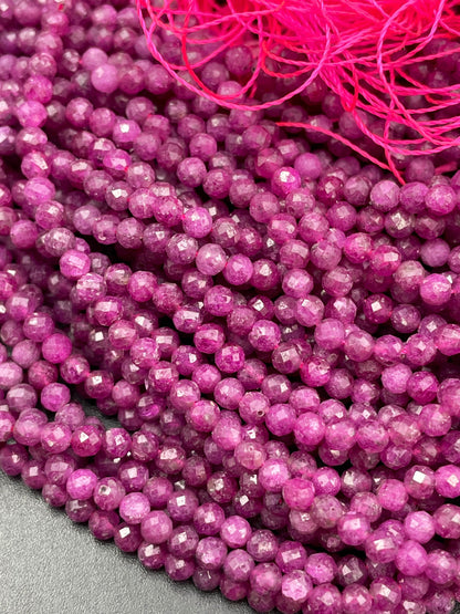 AAA Natural ruby gemstone bead. Faceted 2mm 3mm 4mm round bead. Gorgeous natural ruby gemstone bead. High quality ruby bead!