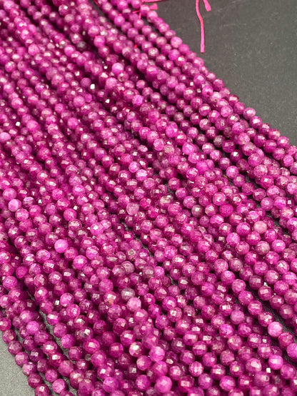AAA Natural ruby gemstone bead. Faceted 2mm 3mm 4mm round bead. Gorgeous natural ruby gemstone bead. High quality ruby bead!