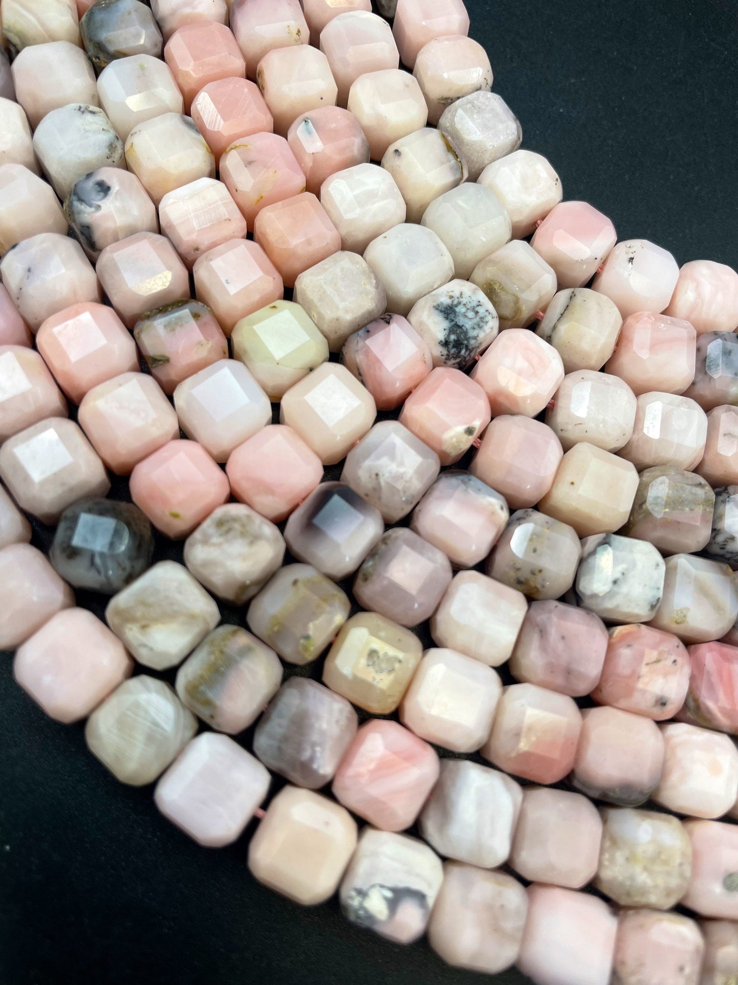 AAA Natural Pink Opal Gemstone Bead Faceted 8mm Cube Shape, Beautiful Natural Pink Color Opal Gemstone Bead, High Quality Beads