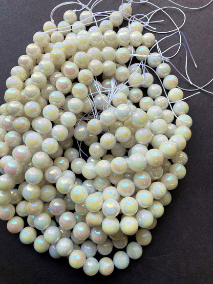 Mystic Rainbow Moonstone Gemstone Bead 4mm 6mm 8mm 10mm 12mm Round Beads, Beautiful Rainbow White Color Mystic Moonstone Bead