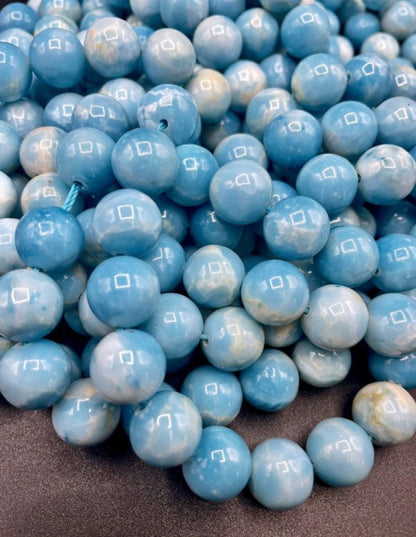 AAA Natural Larimar Quartz Gemstone Bead 4mm 6mm 8mm 10mm 12mm Round Bead, Beautiful Blue Color Larimar Gemstone Bead, High Quality Bead