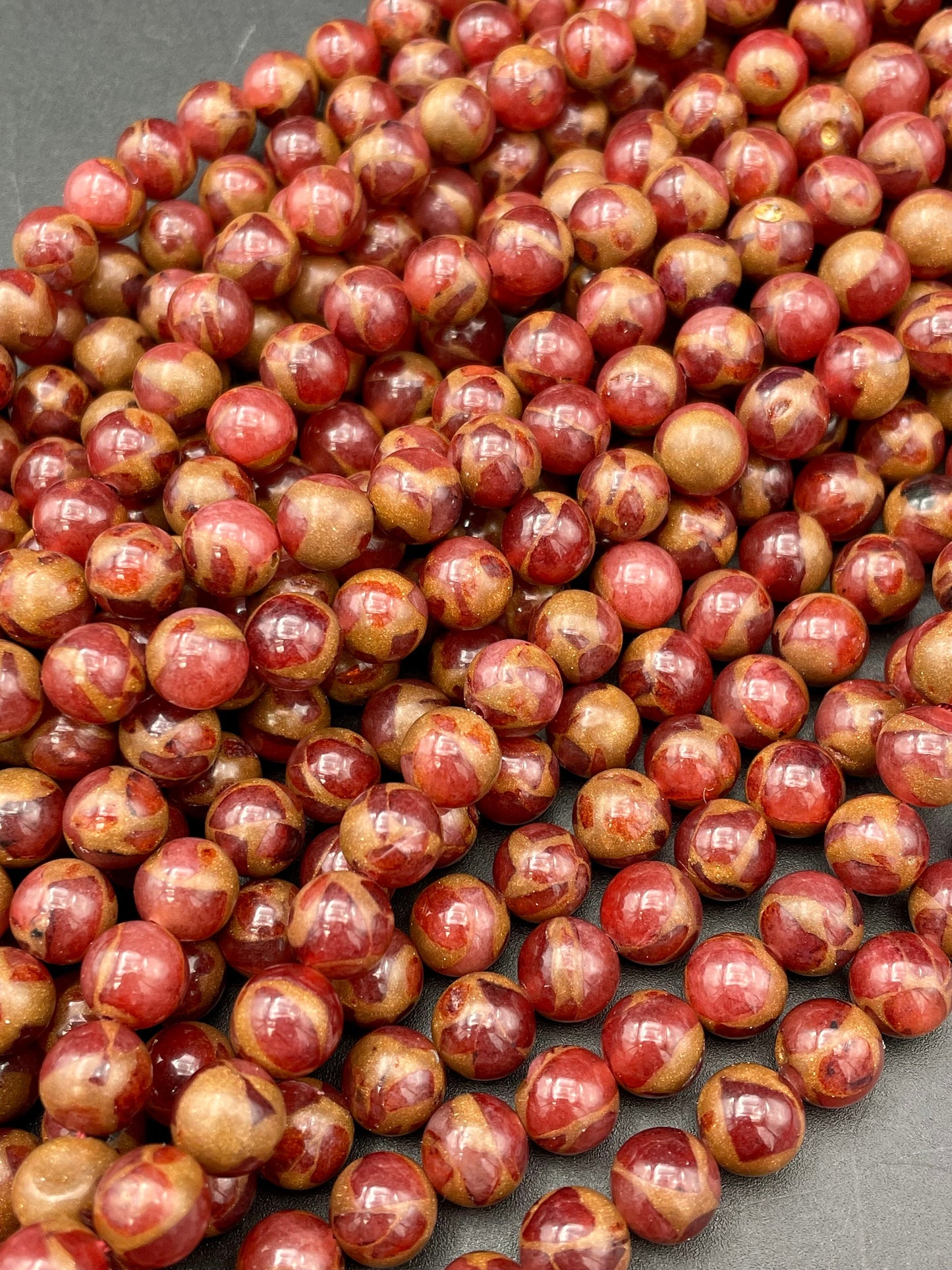 Beautiful Impression Jasper Bead. 6mm 8mm 10mm 12mm Round Bead. Beautiful Copper Red Color Jasper. High Quality Beads! 15.5" Strand.