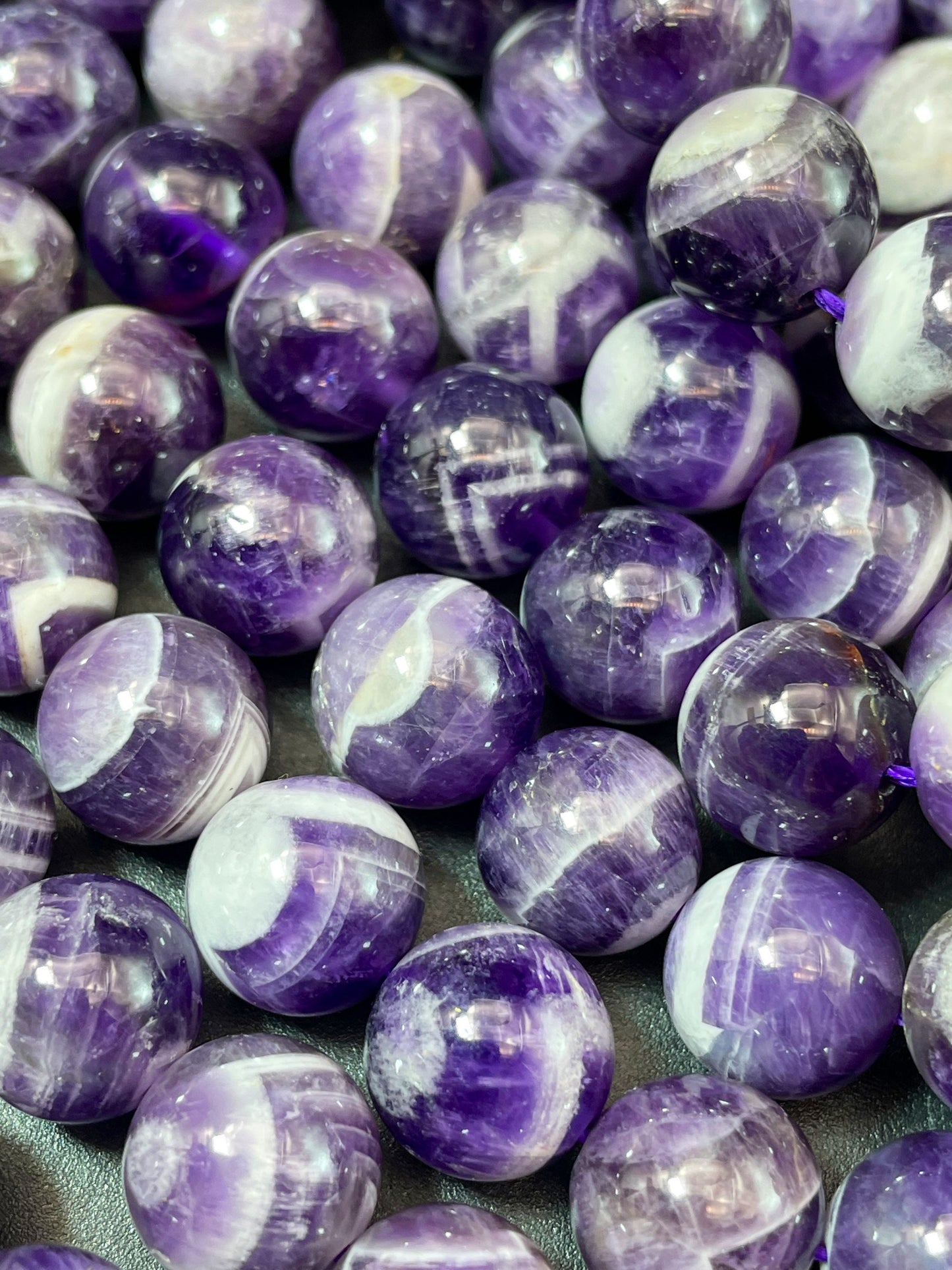 AAA Natural Flower Amethyst Gemstone Bead 6mm 8mm 10mm 12mm Round Beads, Gorgeous Natural Purple Color Amethyst Gemstone Beads