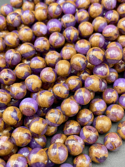 Beautiful Impression Jasper Bead. 6mm 8mm 12mm Round Bead. Beautiful Copper Purple Color Jasper. High Quality Beads! 15.5" Strand.