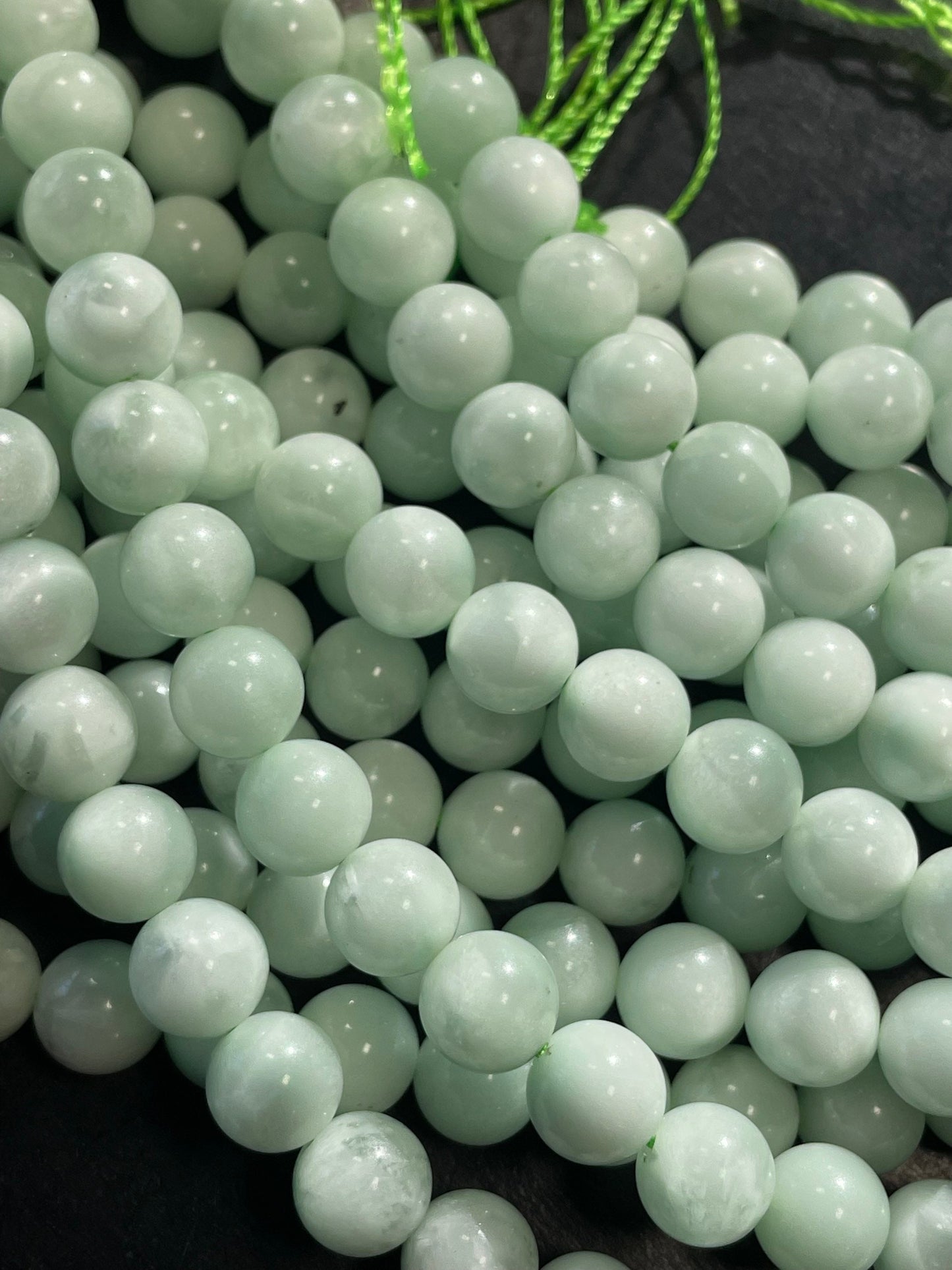 Natural Green Moonstone Angelite Gemstone Bead 4mm 6mm 8mm 10mm Round Beads, Gorgeous Light Green Color Moonstone Angelite Gemstone Beads