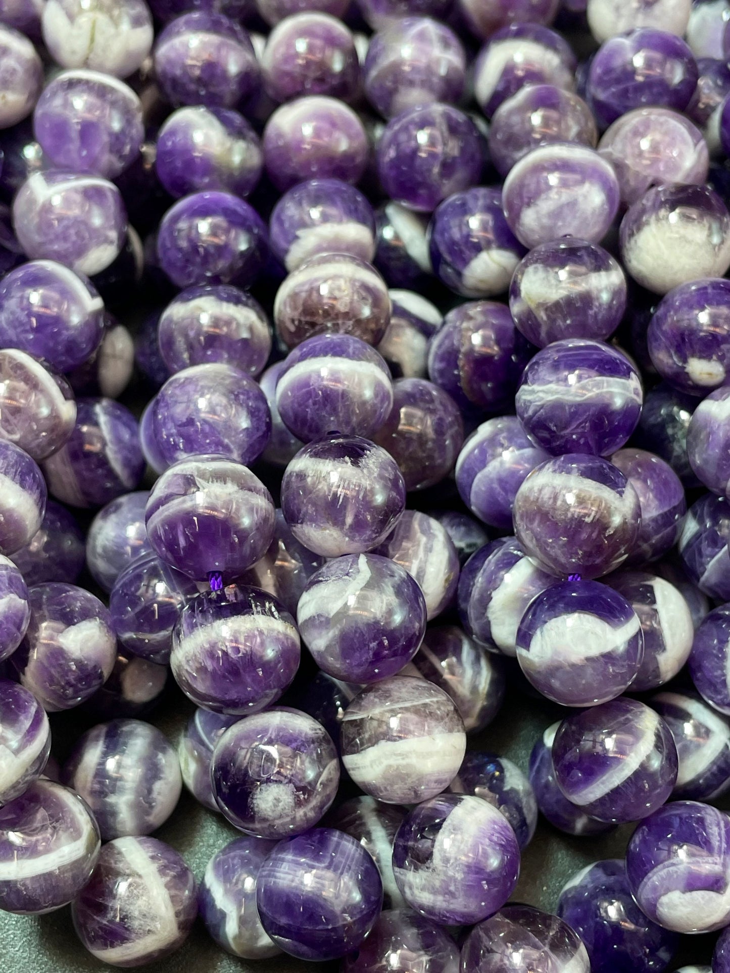 AAA Natural Flower Amethyst Gemstone Bead 6mm 8mm 10mm 12mm Round Beads, Gorgeous Natural Purple Color Amethyst Gemstone Beads