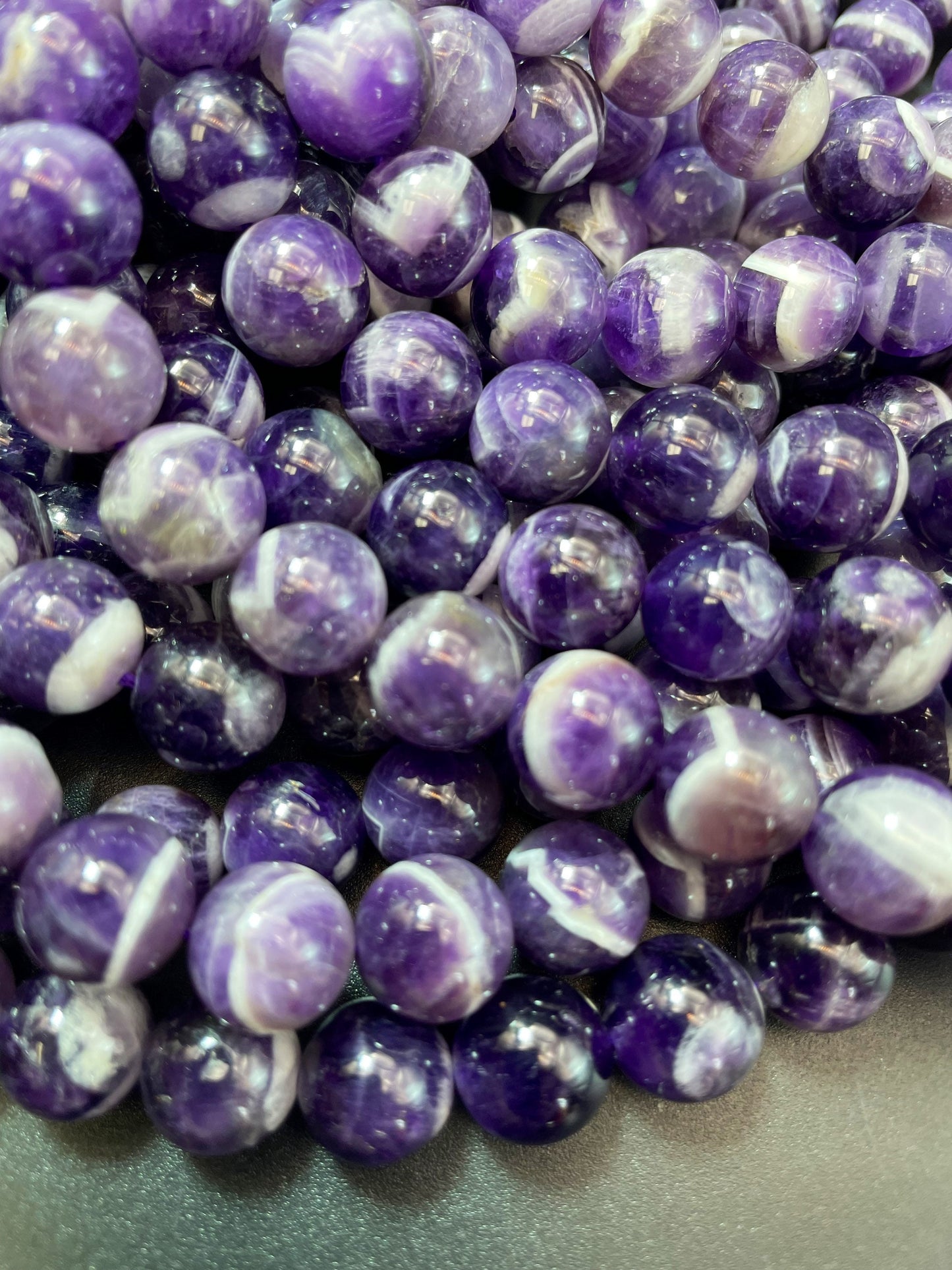 AAA Natural Flower Amethyst Gemstone Bead 6mm 8mm 10mm 12mm Round Beads, Gorgeous Natural Purple Color Amethyst Gemstone Beads