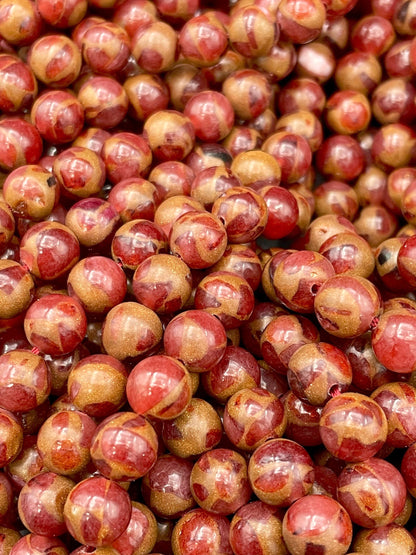 Beautiful Impression Jasper Bead. 6mm 8mm 10mm 12mm Round Bead. Beautiful Copper Red Color Jasper. High Quality Beads! 15.5" Strand.