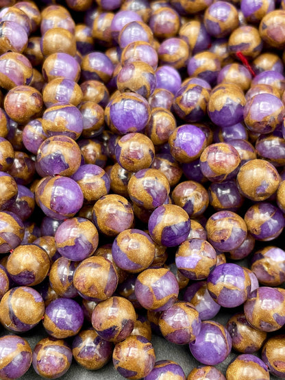 Beautiful Impression Jasper Bead. 6mm 8mm 12mm Round Bead. Beautiful Copper Purple Color Jasper. High Quality Beads! 15.5" Strand.