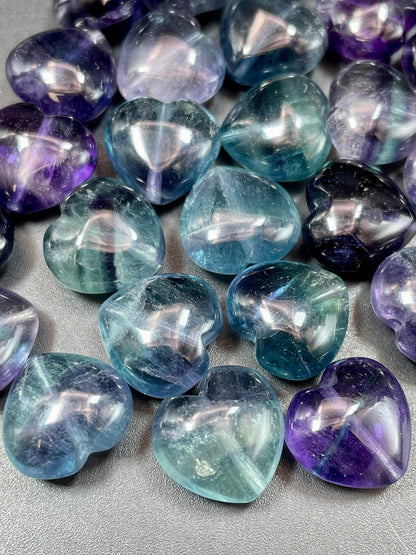 AAA Natural Fluorite Gemstone Bead 14mm Heart Shape, Gorgeous Natural Purple Green Color Fluorite Gemstone LOOSE BEAD