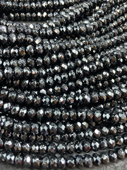 AAA Natural Black Tourmaline Gemstone Bead Faceted 4x6mm 8x6mm Rondelle Shape, Gorgeous Natural Black Tourmaline Stone Beads