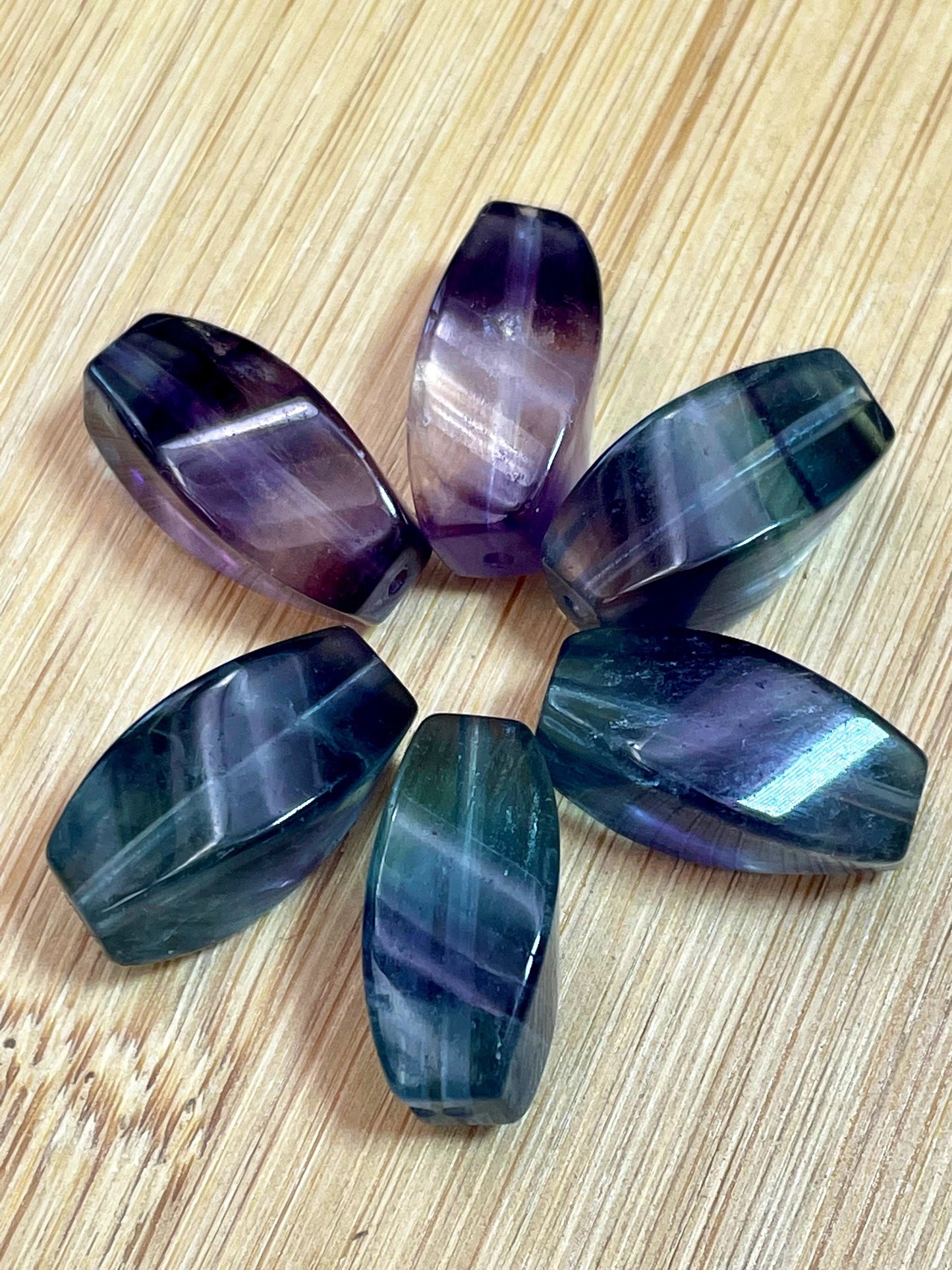 AAA Natural Fluorite Gemstone Bead 17x8mm Barrel Shape, Gorgeous Multicolor Purple Green Fluorite Gemstone Bead, LOOSE BEADS