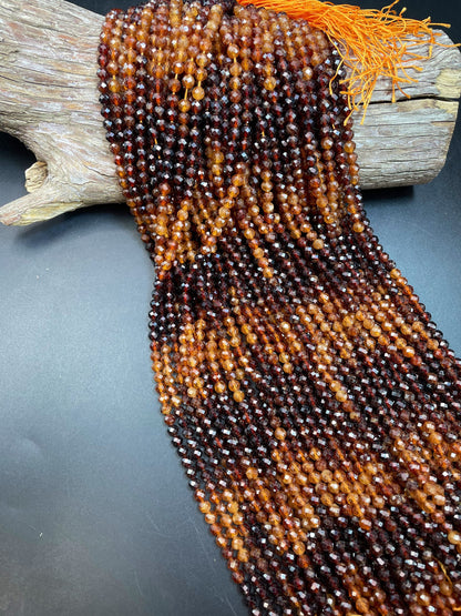 AAA natural garnet stone bead. Faceted 5.5mm round bead. Beautiful natural brown multi color garnet gemstone. Full strand 15.5”