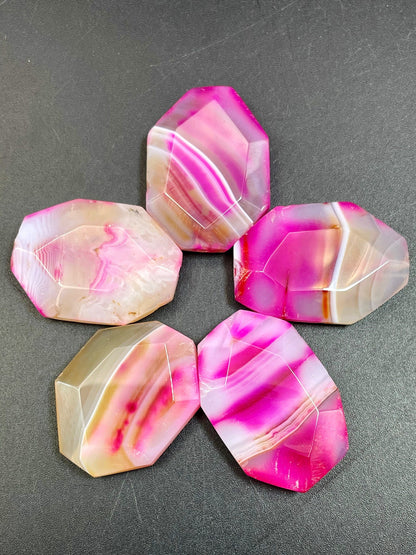 AAA Natural Botswana Agate Gemstone Bead Faceted 24x34mm Octagon Oval Shape, Gorgeous Pink Color Botswana Agate LOOSE BEADS