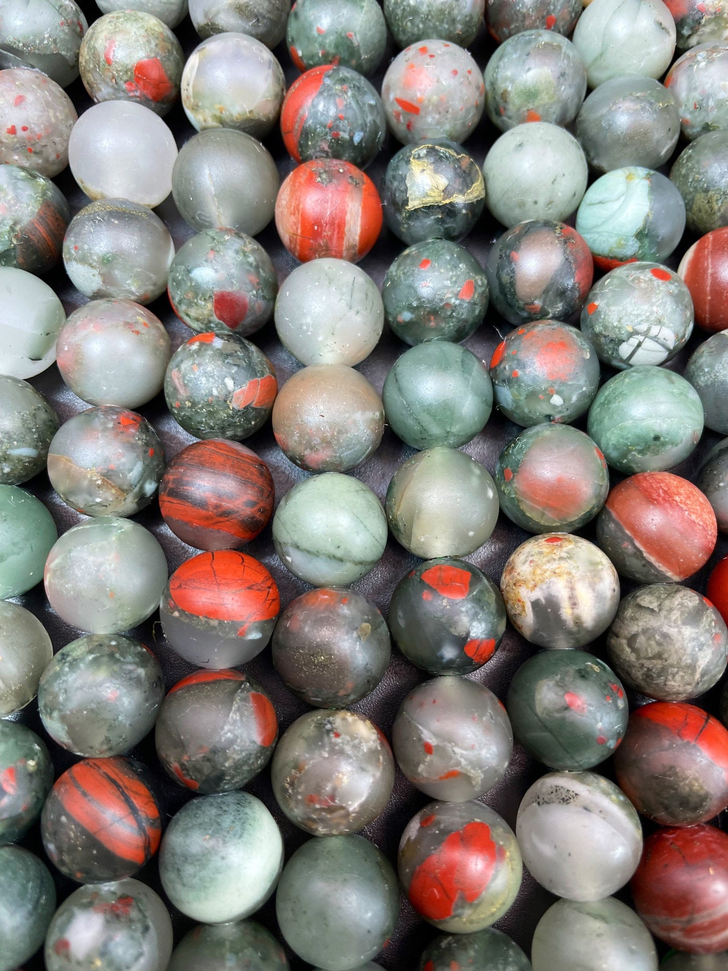 Natural Matte African Bloodstone Gemstone Bead 4mm 6mm 8mm 10mm 12mm Round Bead, Beautiful Gray Red Color Bloodstone Gemstone Bead