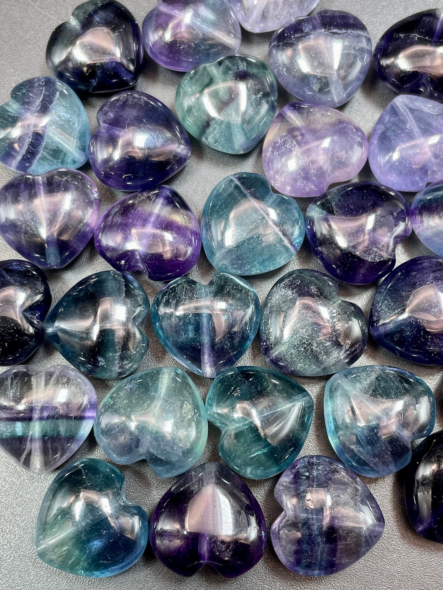 AAA Natural Fluorite Gemstone Bead 14mm Heart Shape, Gorgeous Natural Purple Green Color Fluorite Gemstone LOOSE BEAD