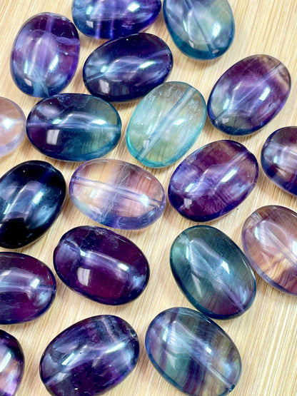 AAA Natural Fluorite Gemstone Bead 18x13mm Oval Shape, Gorgeous Multicolor Fluorite Gemstone Bead, LOOSE BEADS